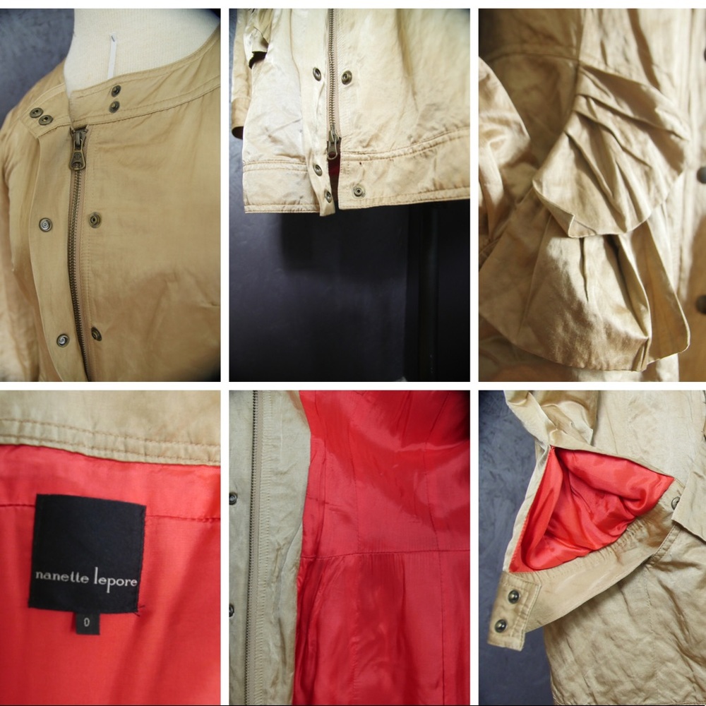 NANETTE LEPORE GOLD SILKY JACKET - Picture 8 of 8